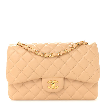 Chanel Lambskin Quilted Jumbo Double Flap Beige 1 of 11