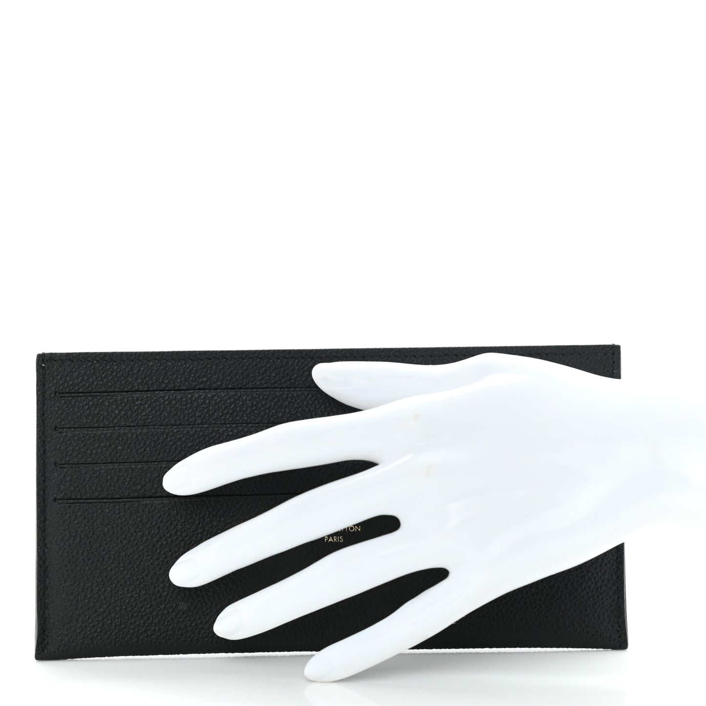 Calfskin Felicie Chain Wallet Card Holder Insert Black