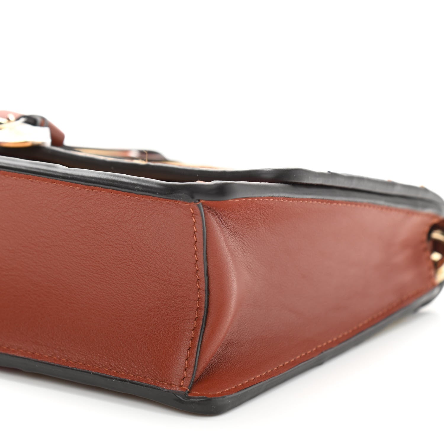 Chloe Calfskin Patchwork Alphabet Clutch On Chain Sepia Brown 10 of 10