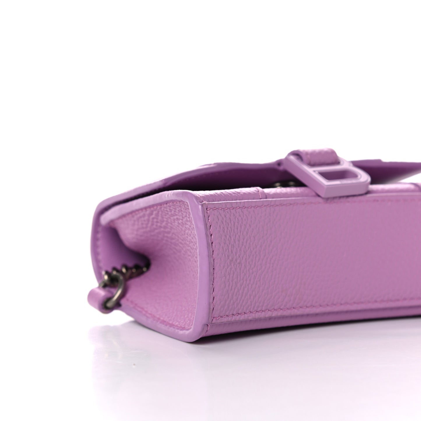 Grained Calfskin Tonal B Hourglass Chain Cardholder Lilac