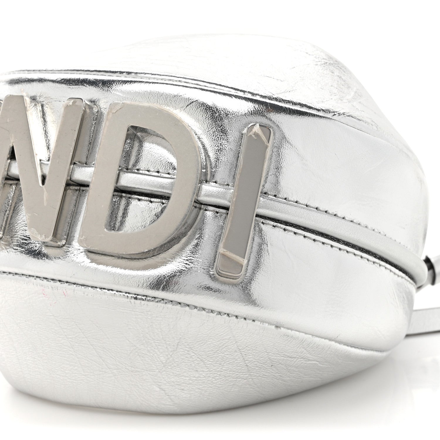 Fendi Rock Millenium Mini Fendigraphy Hobo Bag Argento 9 of 12