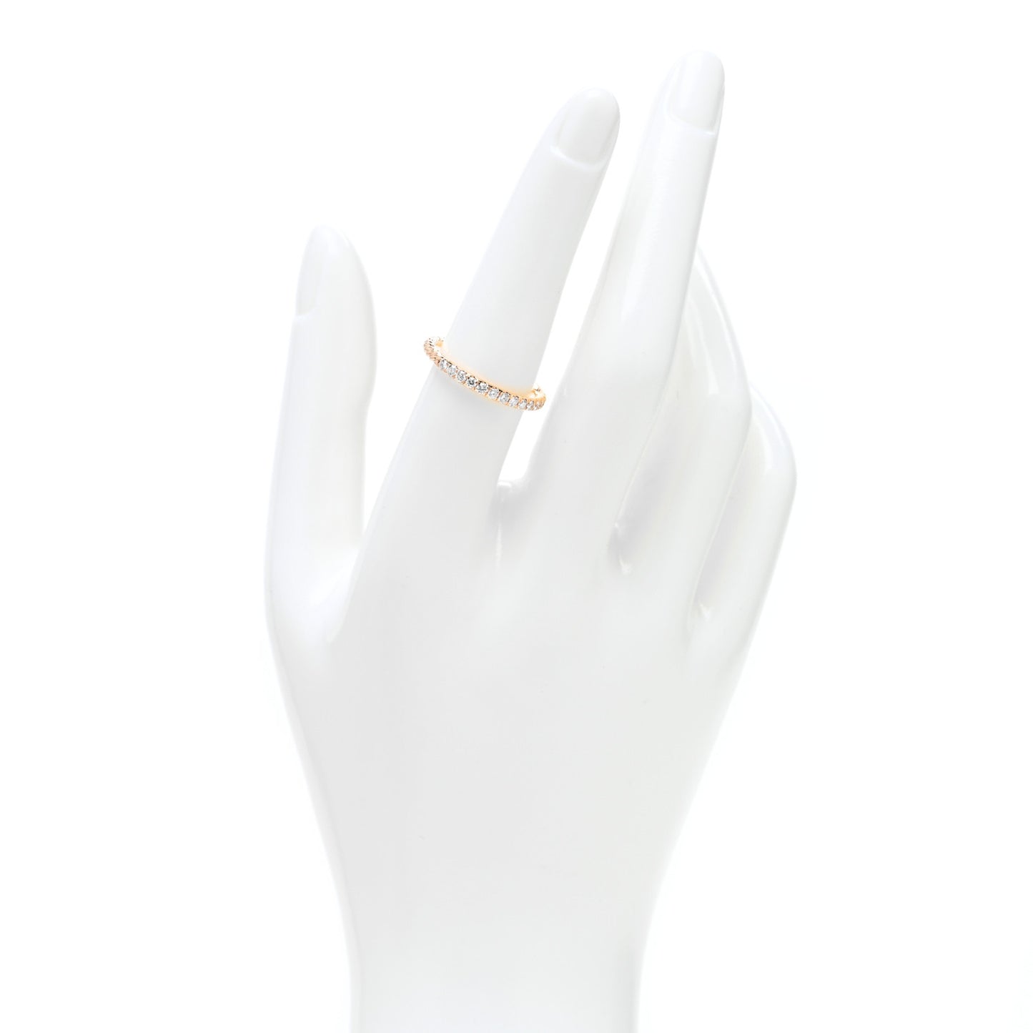 18K Rose Gold Diamond 2mm Cable Collectibles Band Ring 54 7