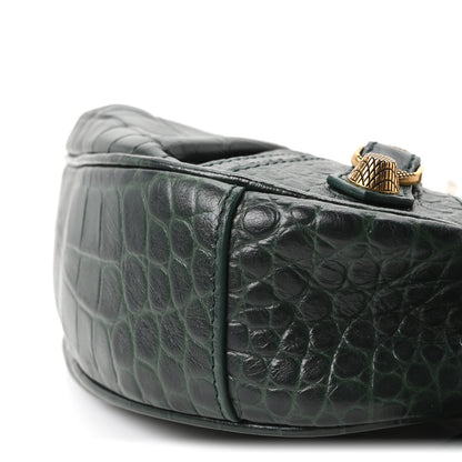 Balenciaga Extra Supple Calfskin Crocodile Embossed Le Cagole Shoulder Bag XS Forest Green 11 of 11