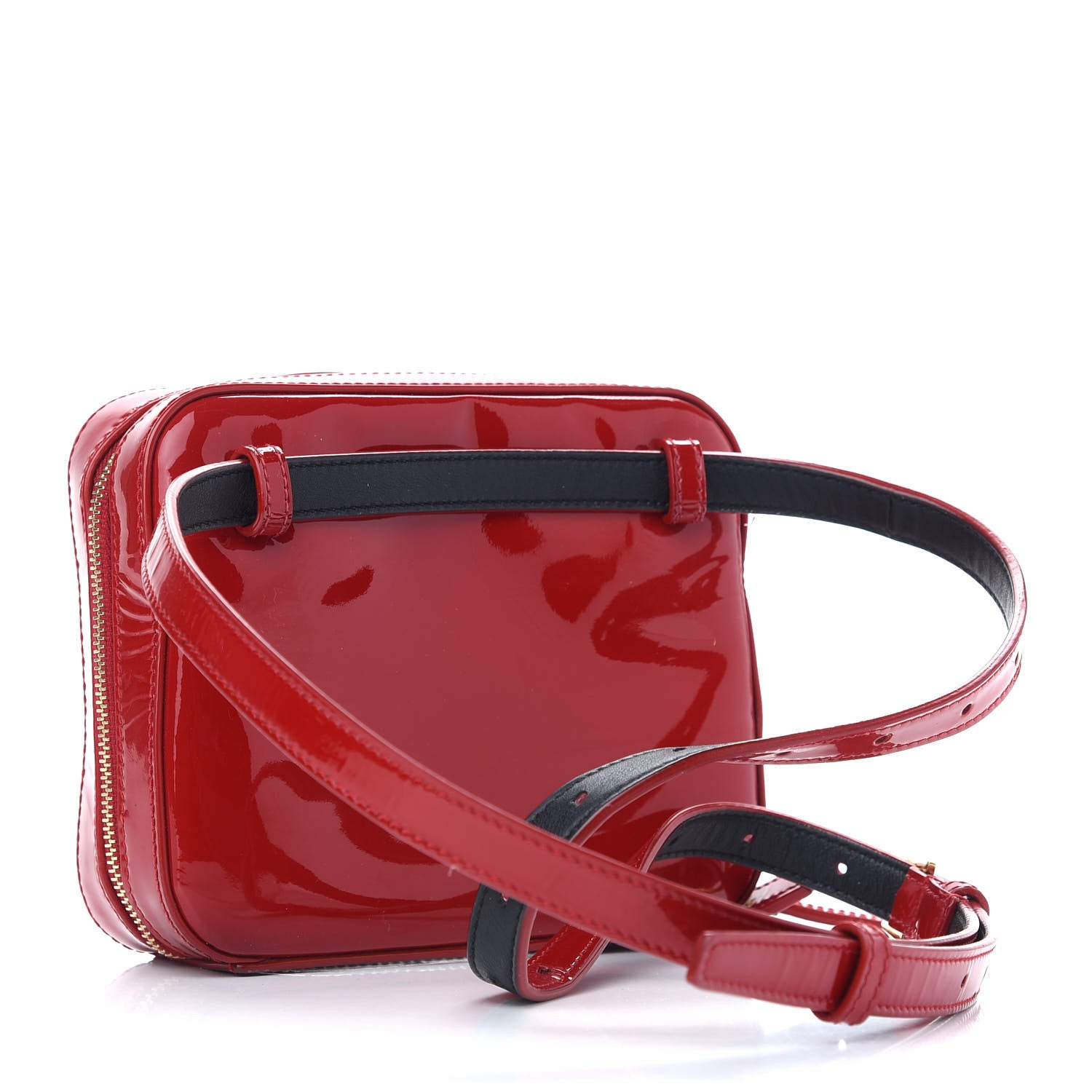 Saint Laurent Patent Matelasse Vicky Monogram Belt Bag Red 3 of 11