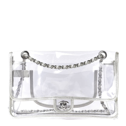 Chanel Lambskin Vinyl Large Naked Flap Silver 1 of 9