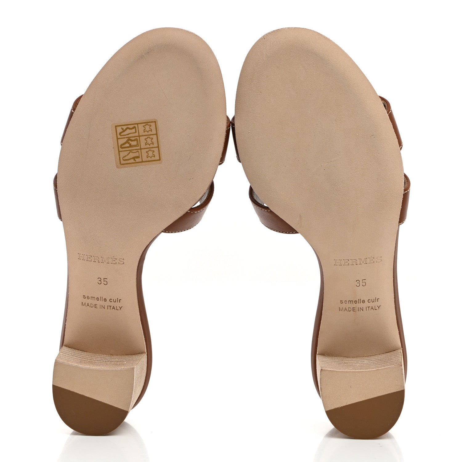 Hermes Calfskin Oasis Sandals 35 Gold 5 of 9