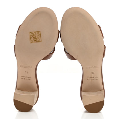 Hermes Calfskin Oasis Sandals 35 Gold 5 of 9