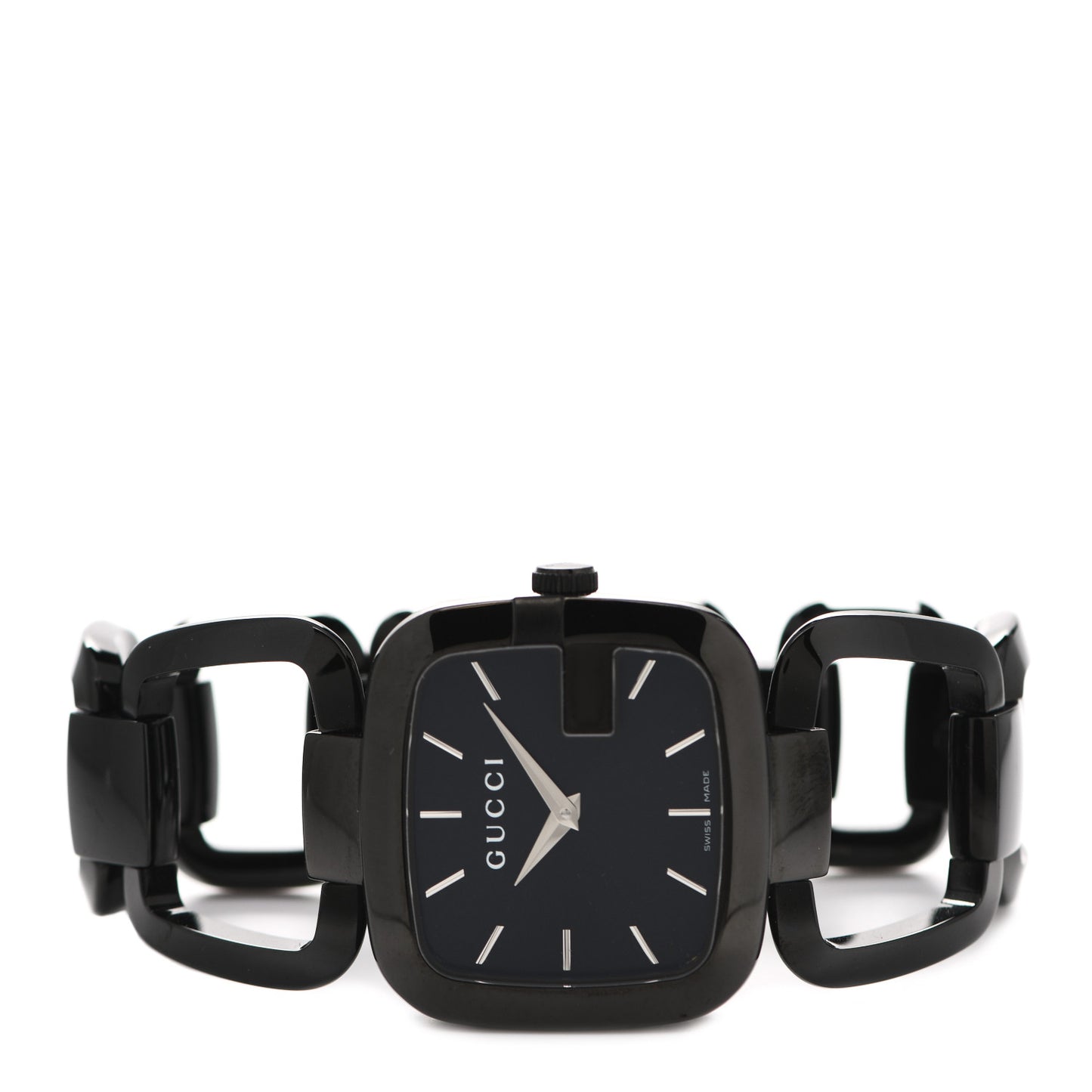 PVD Stainless Steel 28mm G-Gucci Square Quartz Watch Black