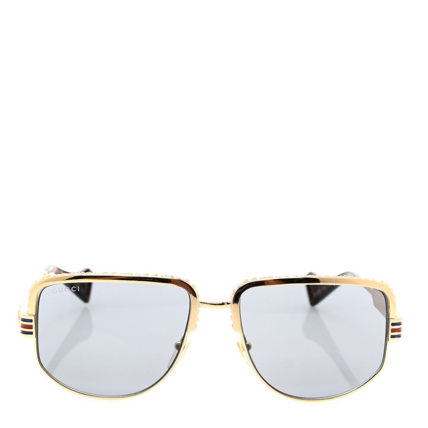 Squared Aviator Sunglasses GG0585S Gold Grey