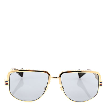 Gucci Squared Aviator Sunglasses GG0585S Gold Grey 2 of 8