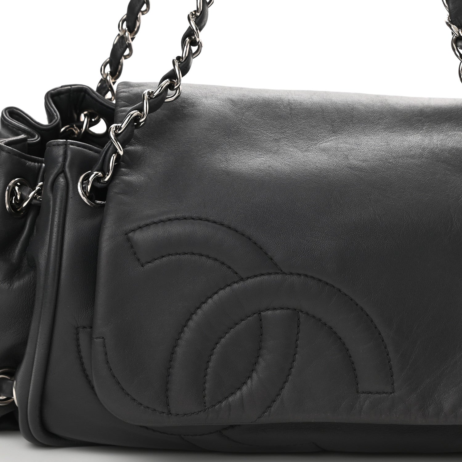 Chanel Lambskin Diagonal Ligne Accordion Flap Grey 8 of 10