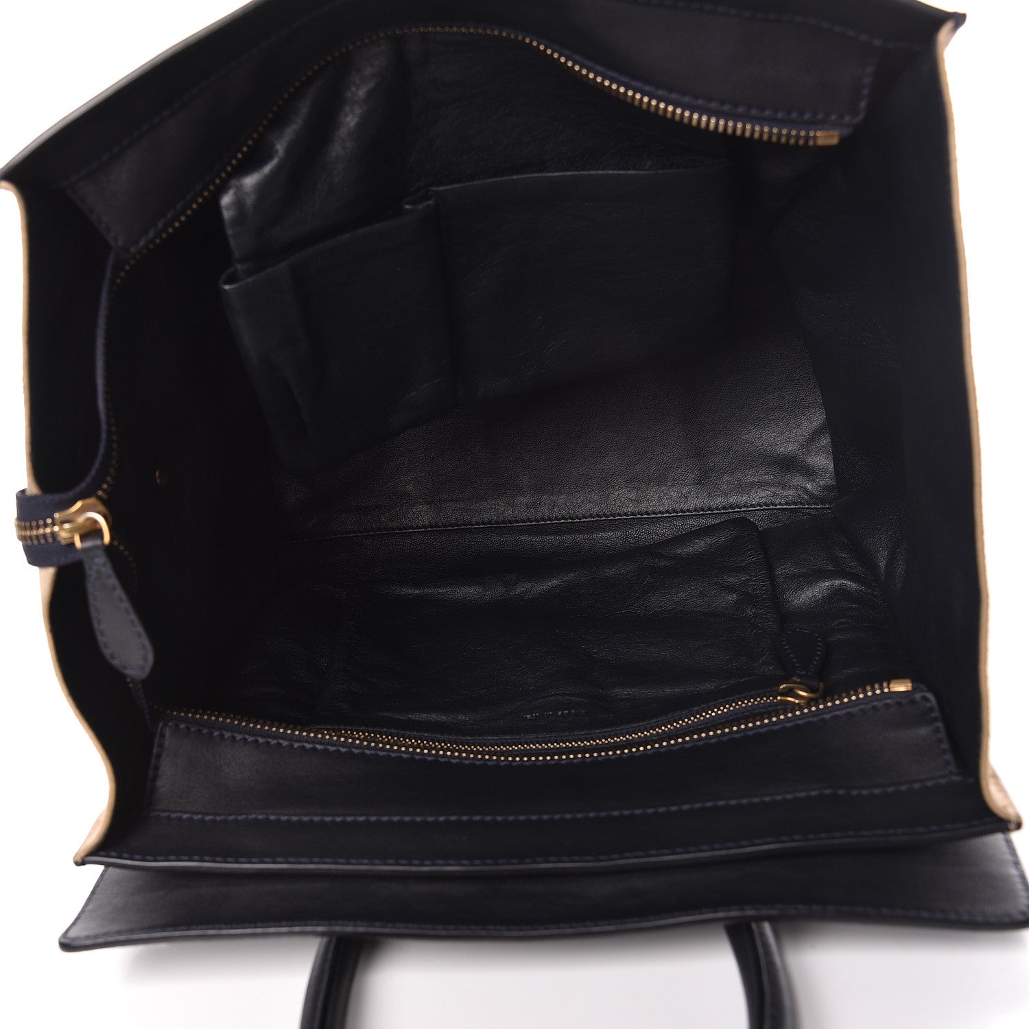 Celine Smooth Calfskin Suede Mini Bi-Color Luggage Navy Dune 5 of 16