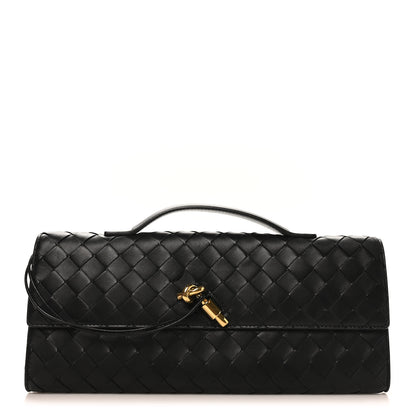 Bottega Veneta Nappa Intrecciato Long Andiamo Top Handle Clutch Black 1 of 7