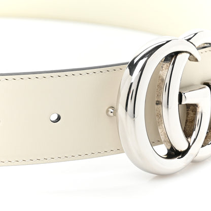 Gucci Plutone Calfskin Palladium Double G 40mm Belt 80/32 Mystic White 3 of 6