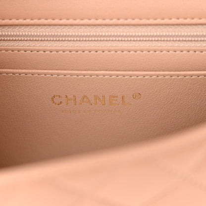 Chanel Lambskin Quilted Mini Top Handle Rectangular Flap Beige 6 of 10