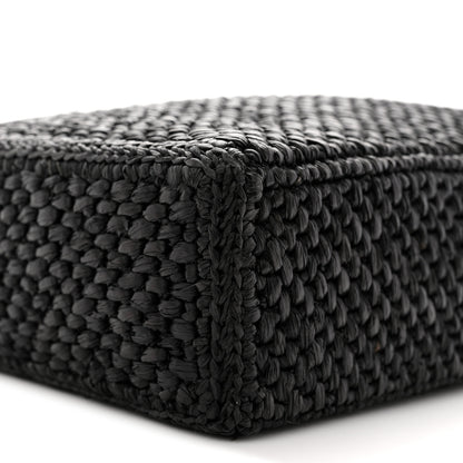 Loewe Raffia Calfskin Standard A4 Tote Bag Black 8 of 9