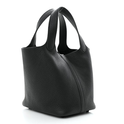 Hermes Taurillon Clemence Monochrome Picotin Lock 18 PM Black 3 of 11