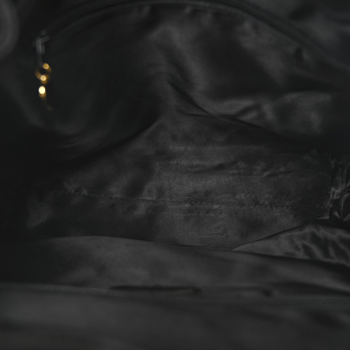 Suede Quilted CC Drawstring Backpack Black