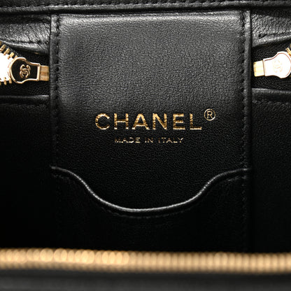 Chanel Caviar Quilted Small Top Handle Vanity Case With Chain Black 5 of 10