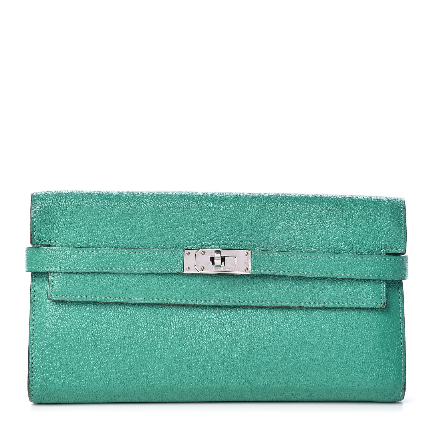 Hermes Chevre Mysore Kelly Longue Wallet Menthe 1 of 24