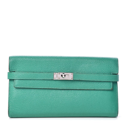 Hermes Chevre Mysore Kelly Longue Wallet Menthe 1 of 24