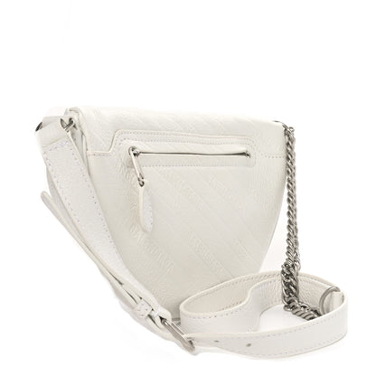Balenciaga Shiny Goatskin Allover Logo Embossed XXS Souvenir Belt Bag White 3 of 10