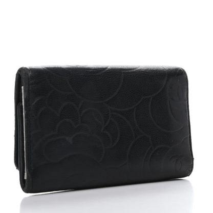 Chanel Lambskin Camellia Embossed 6 Key Holder Black 3 of 7