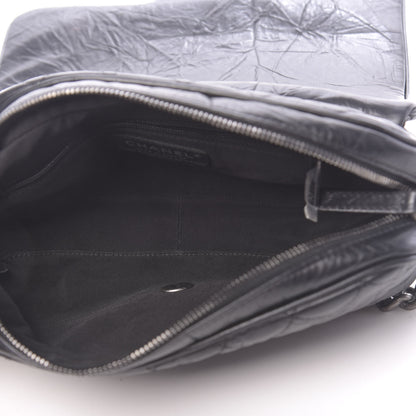 Chanel Crumpled Calfskin Quilted Small Casual Rock Flap Black 5 of 11