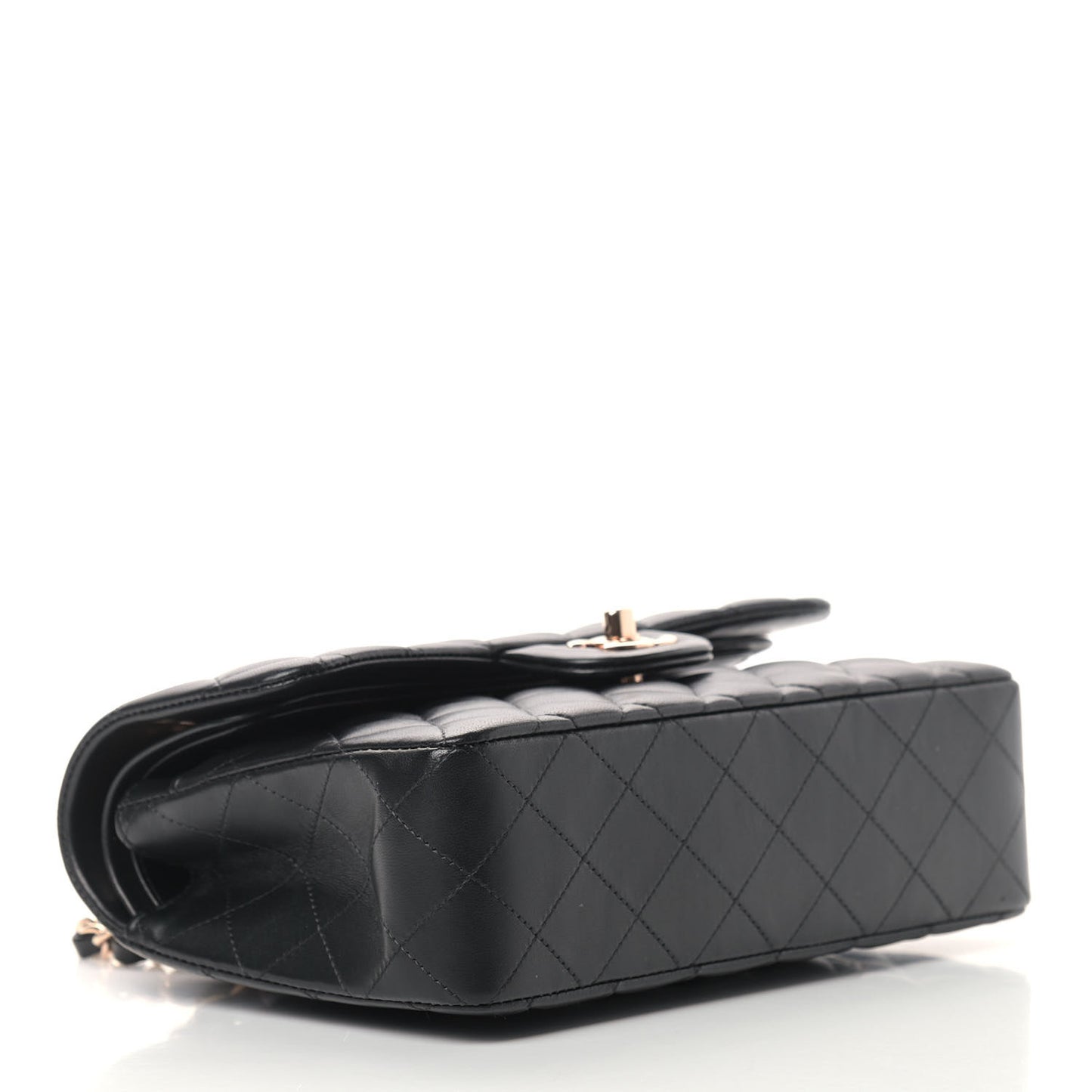 Lambskin Quilted Small Double Flap Black