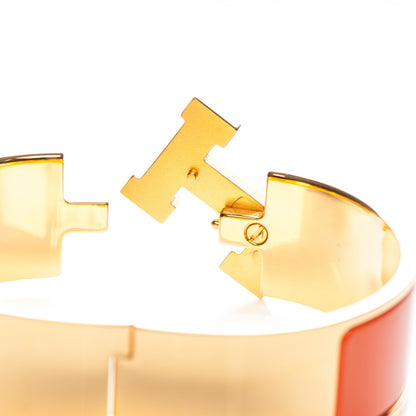 Hermes Enamel Wide Clic Clac H Bracelet GM Orange 4 of 5
