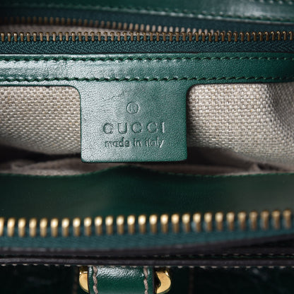 Gucci Monogram Crocodile Web Secret Top Handle Satchel Green 6 of 9