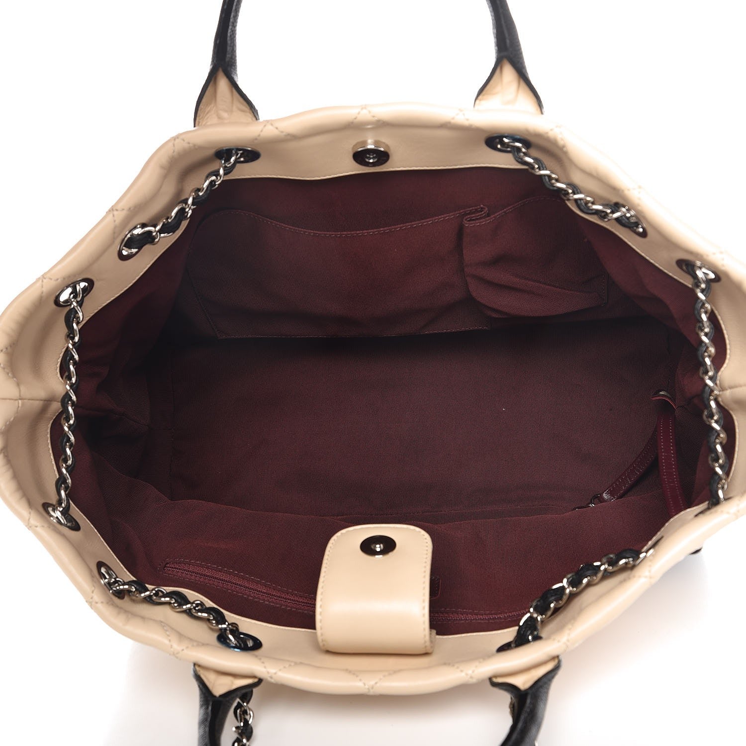 Chanel Calfskin Caviar Quilted Large Shopping Tote Beige 6 of 12