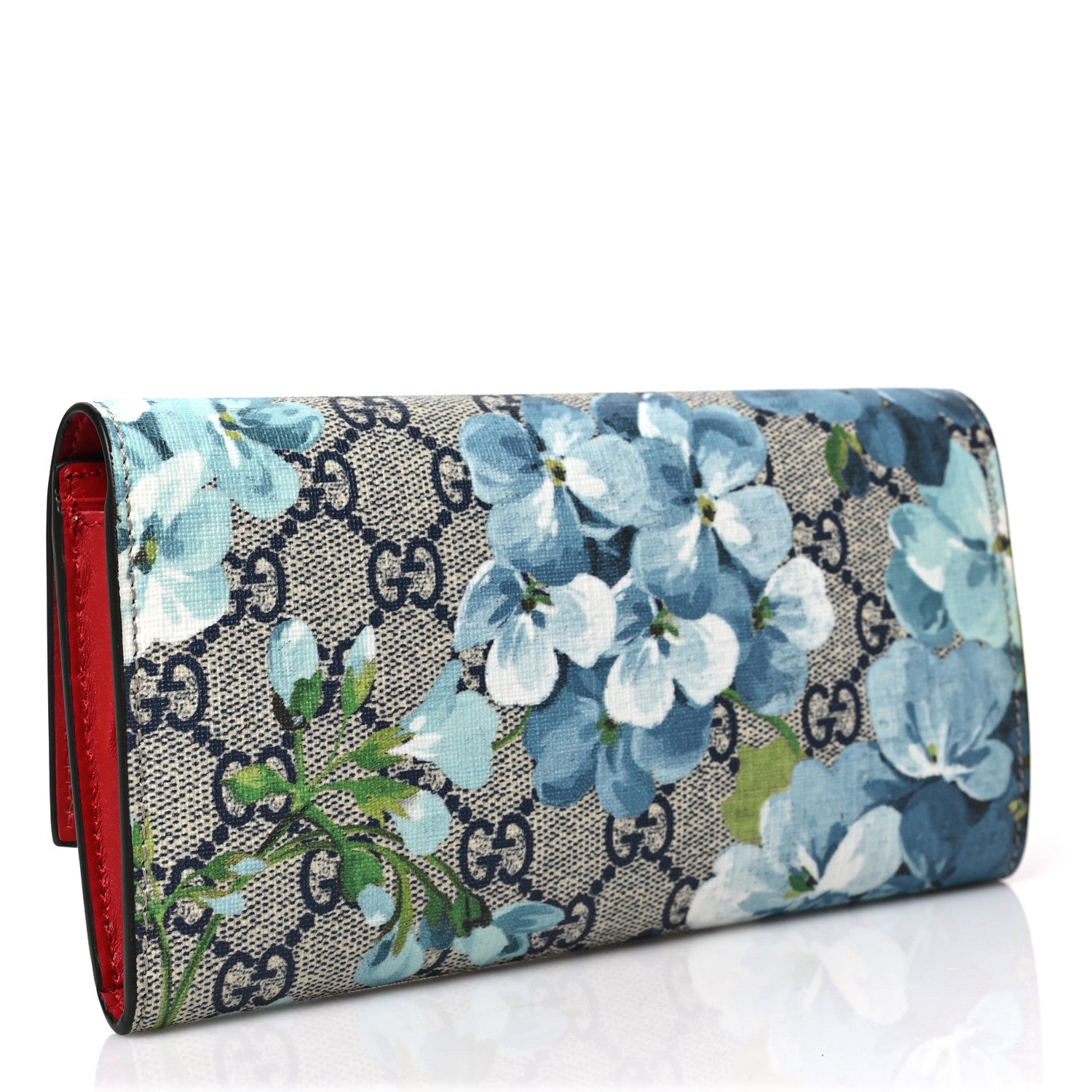 Gucci GG Supreme Monogram Blooms Continental Wallet Blue 3 of 8