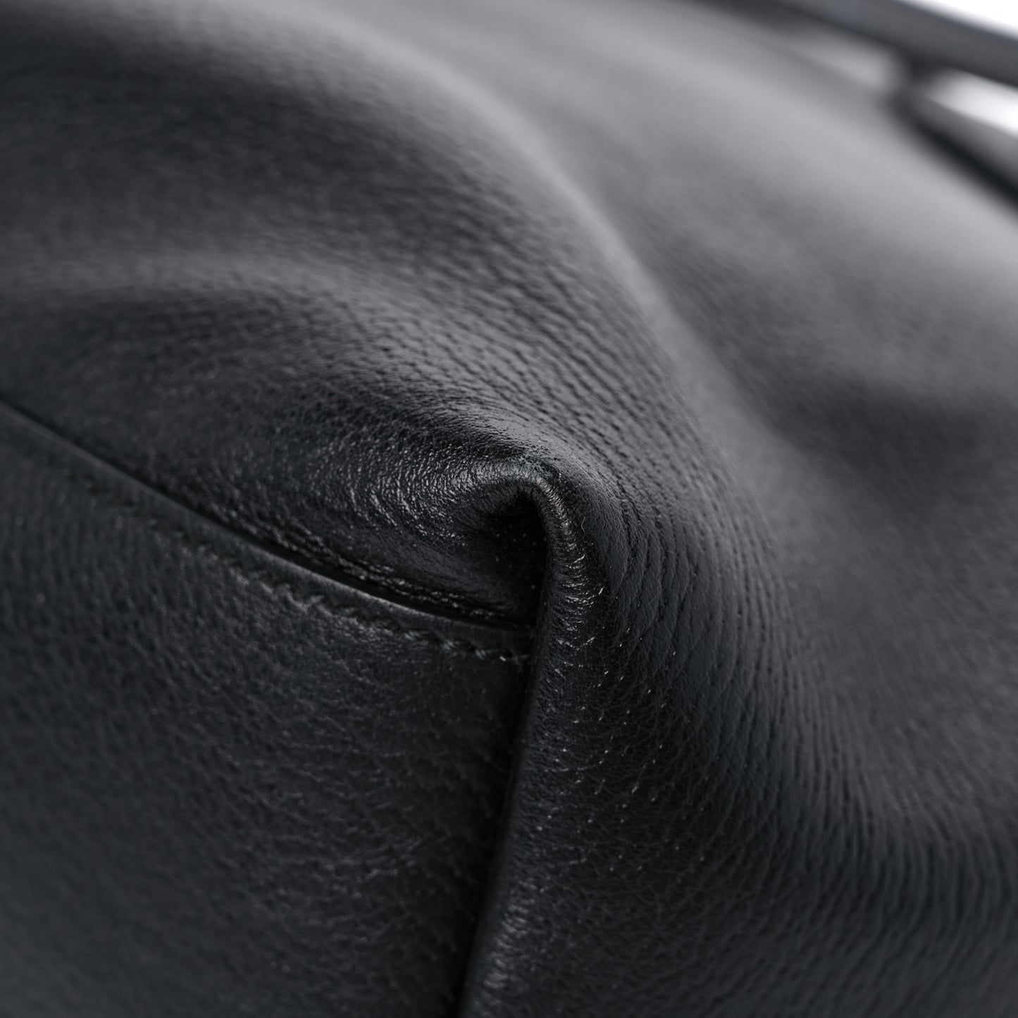 Textured Calfskin Web Medium Ophidia Shopping Tote Black