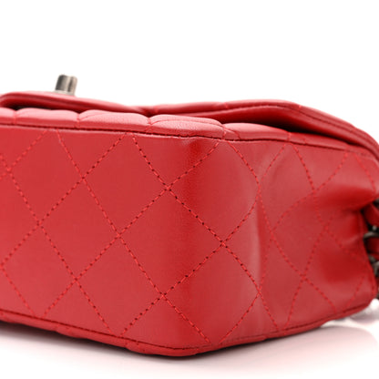 Chanel Lambskin Quilted Mini Rectangular Flap Red 10 of 11
