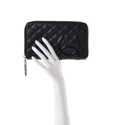 Chanel Calfskin Cambon Zip Around Organizer Wallet Black 2 of 13