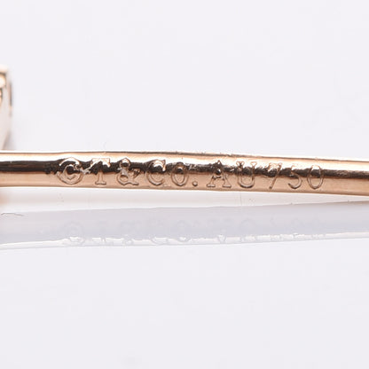 Tiffany 18K Rose Gold Diamond Fleur de Lis Key Bar Earrings 3 of 4