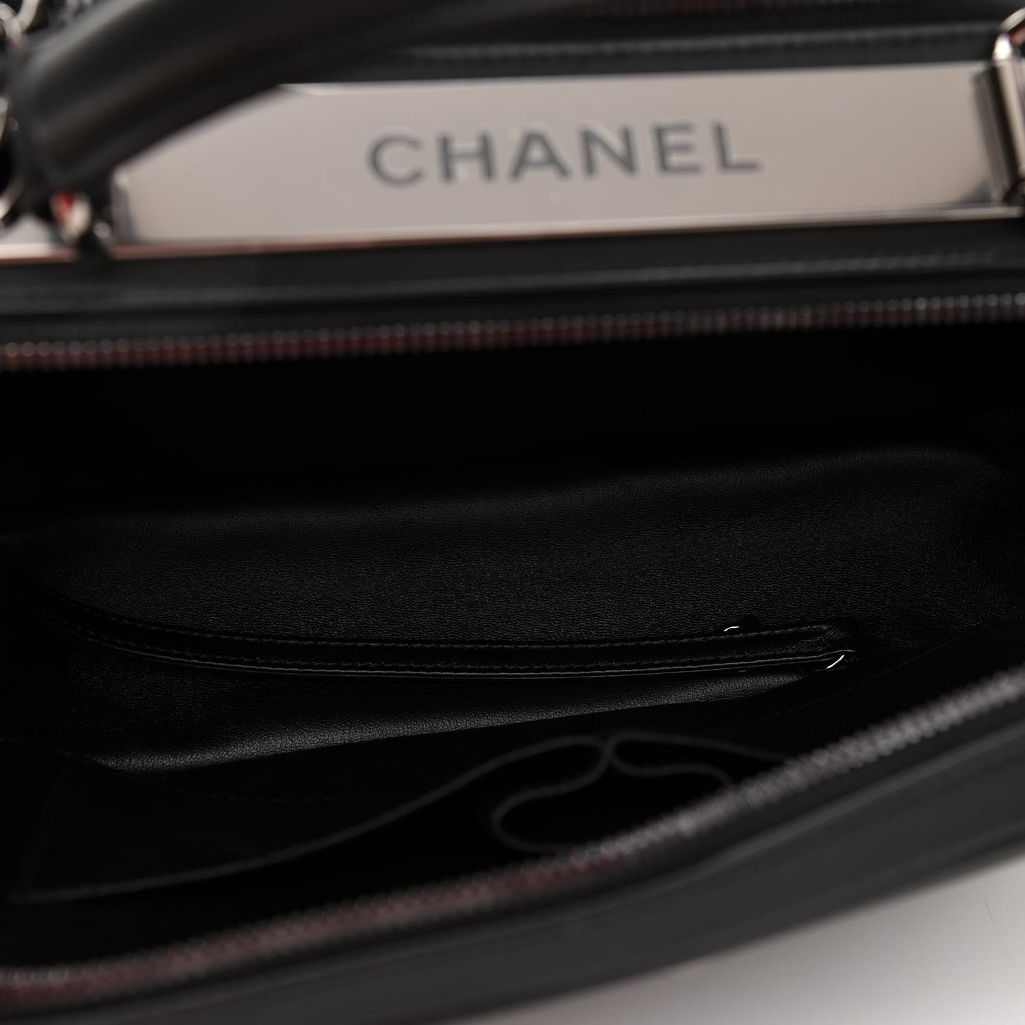 Calfskin Small Trendy CC Bowling Bag Black