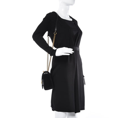 Gucci Velvet Matelasse Small GG Marmont Shoulder Bag Black 2 of 7
