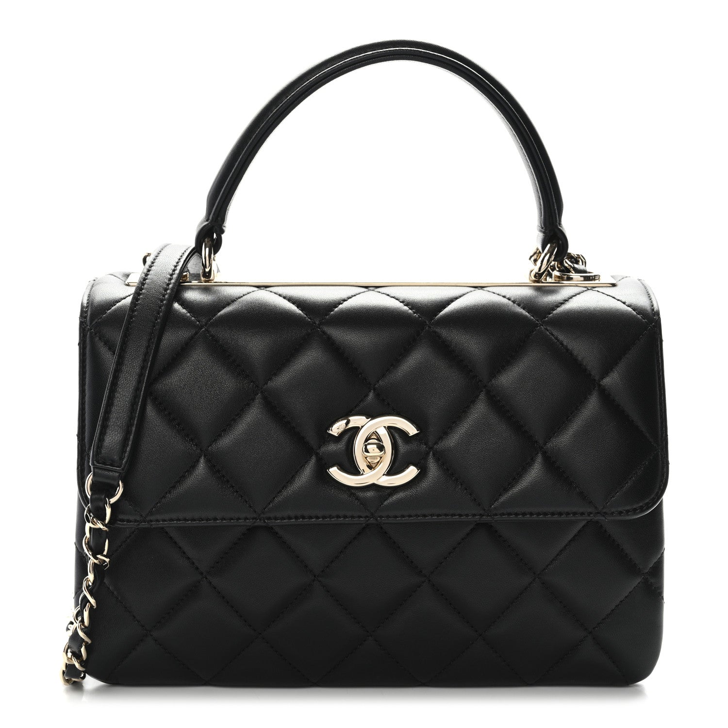 Chanel Lambskin Quilted Small Trendy CC Dual Handle Flap Bag Black 1 of 10