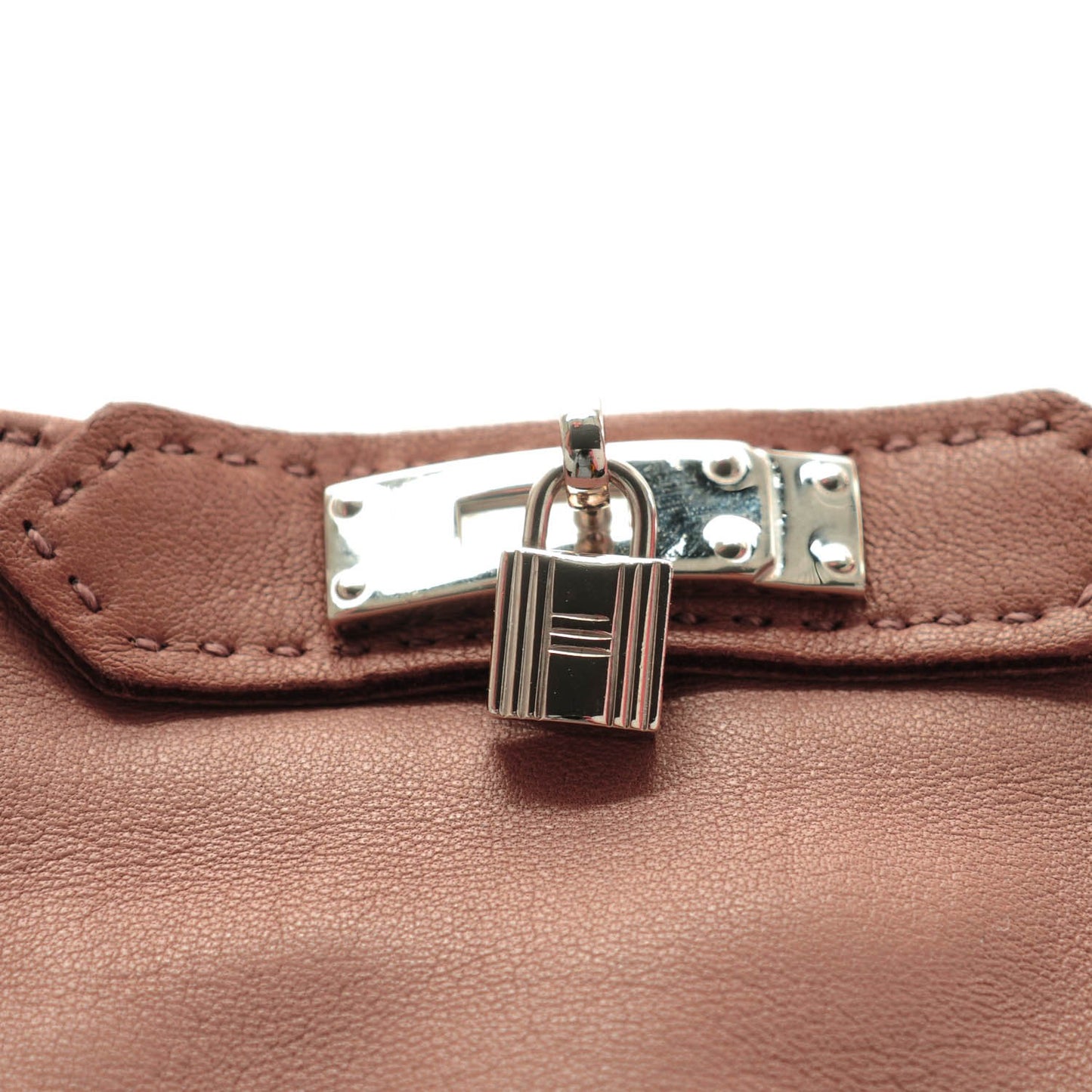 Lambskin Soya Kelly Lock Gloves 8 Etoupe