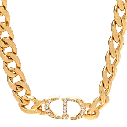 Christian Dior Metal Crystal 30 Montaigne Necklace Gold 4 of 6