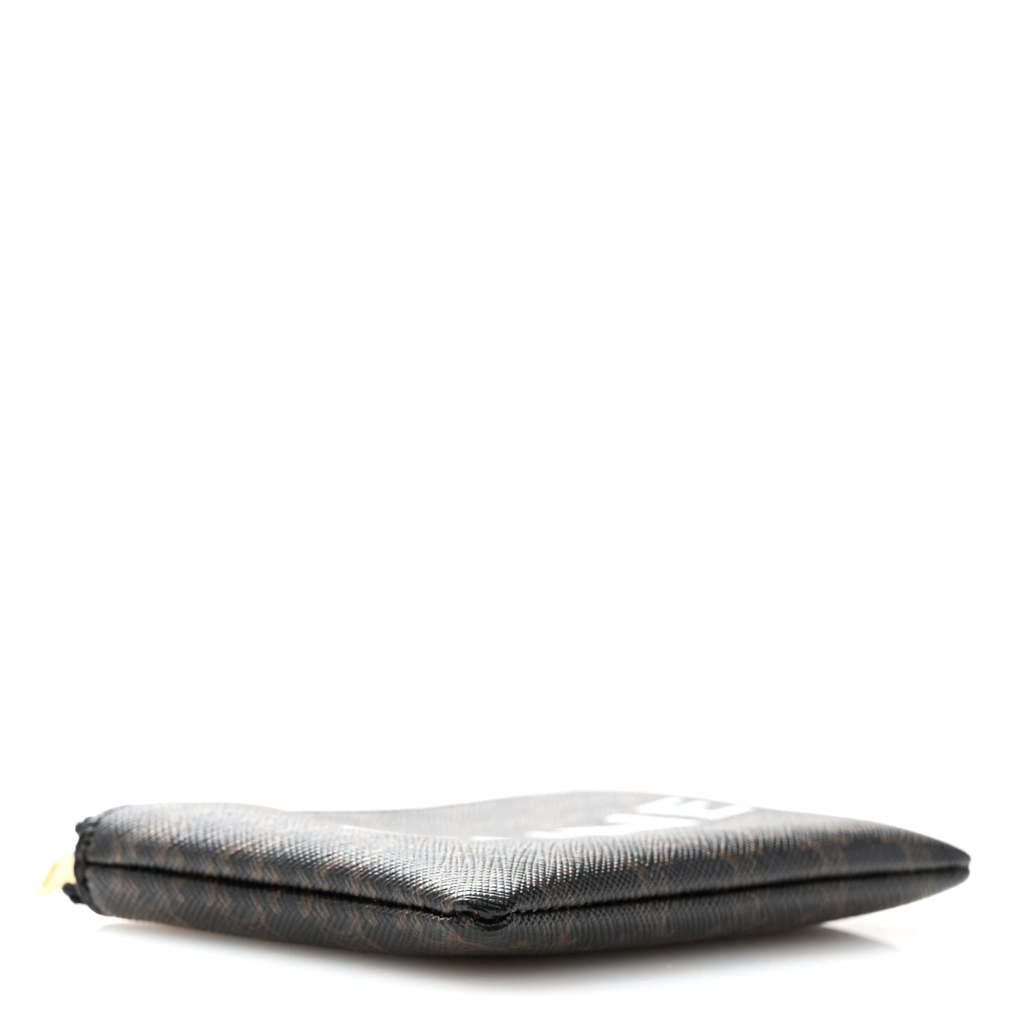 Triomphe Canvas Logo Coin and Card Pouch With Hook Black