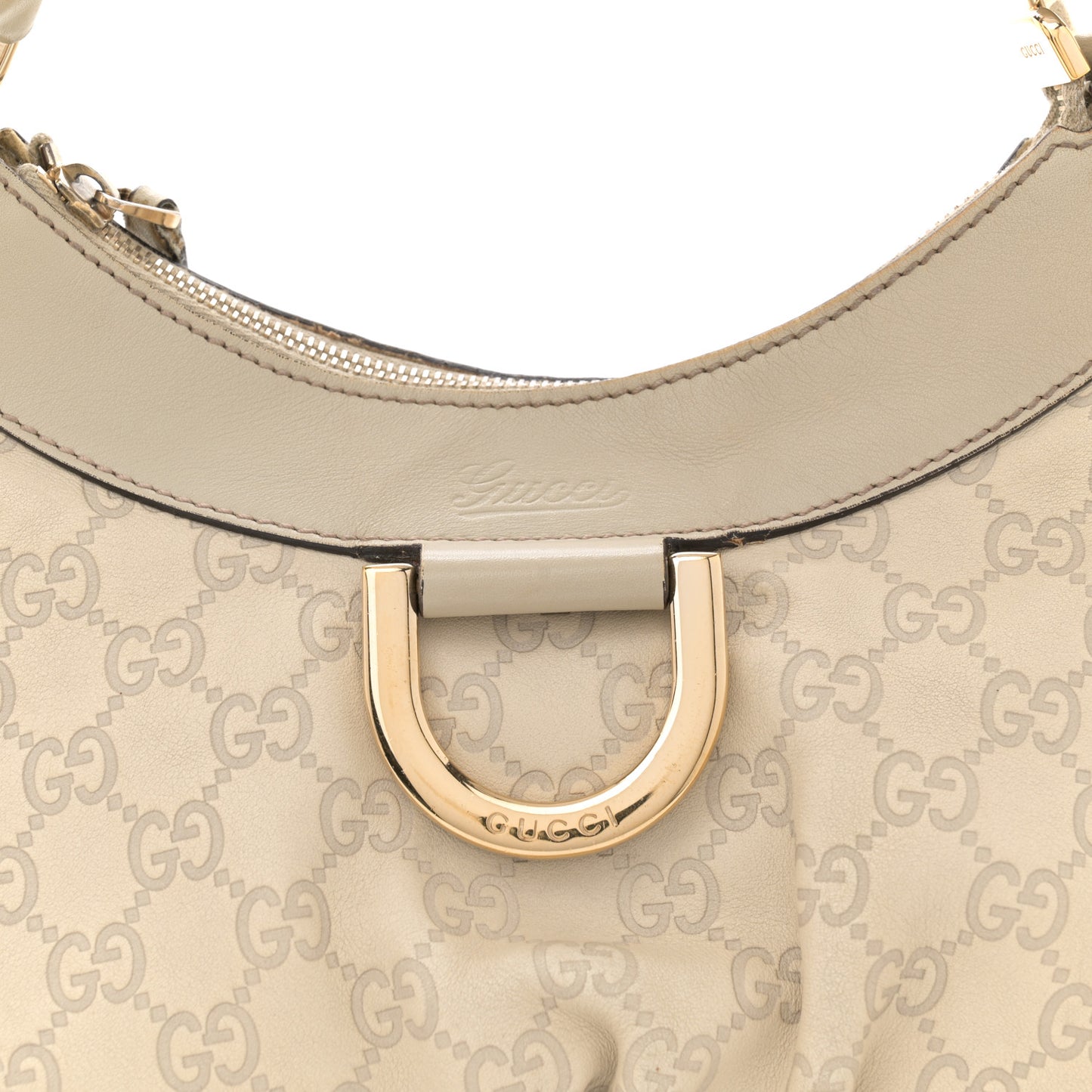 Guccissima Medium D Gold Hobo Off White