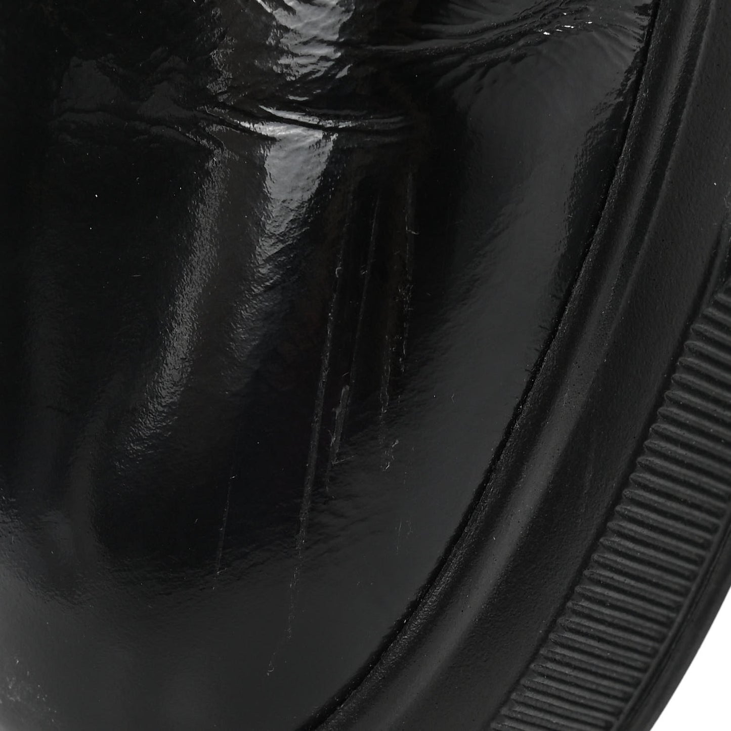 Patent Calfskin Quilted Womens High Top Sneakers 40.5 Black