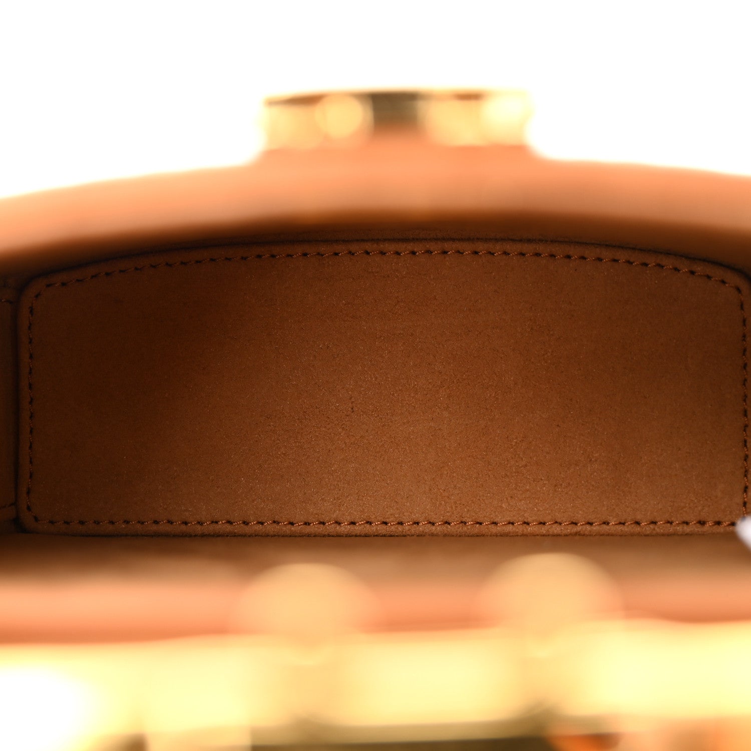 MCM Metallic Calfskin Visetos Stark Pushlock Clutch Cognac 5 of 9