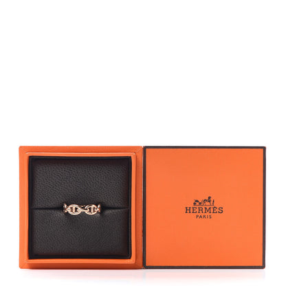 Hermes 18K Rose Gold PM Chaine d'Ancre Enchainee Ring 55 7.25 6 of 6
