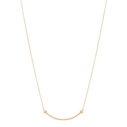 Tiffany 18K Yellow Gold Small T Smile Pendant Necklace 1 of 6