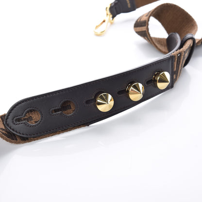 Fendi Ribbon Vitello Century FF 1974 Studded Strap You Fango Marrone Ebano 4 of 6
