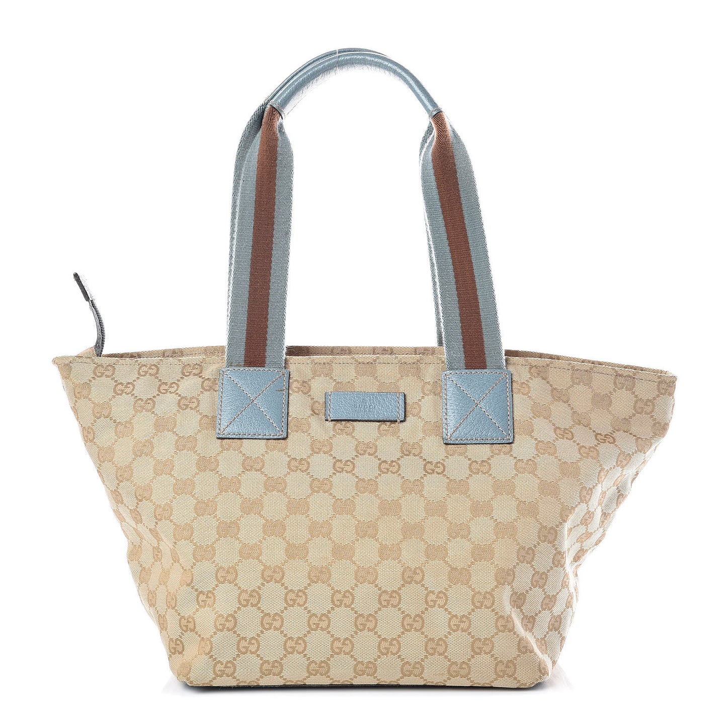 GG Monogram Medium Web Handle Bucket Tote Blue